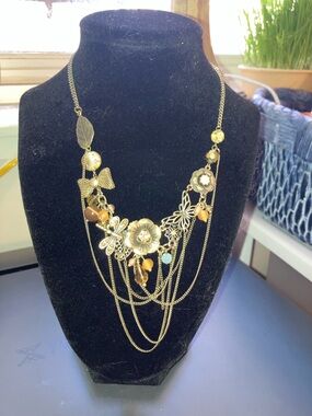 bohme Whimsical Fairy Necklace with Amber and Light Blue Accents